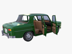 renault 8 с зеленым салоном 3D Модель