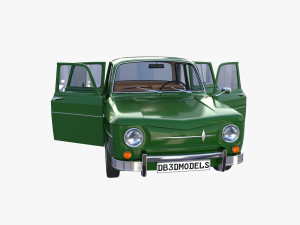 renault 8 with interior green 3Dモデル