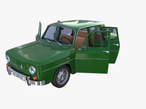 renault 8 с зеленым салоном 3D Модель