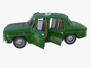 renault 8 with interior green 3Dモデル