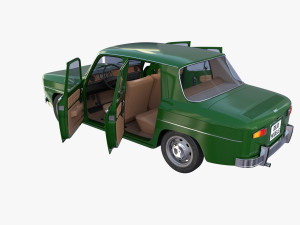 renault 8 with interior green 3Dモデル