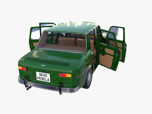 renault 8 with interior green 3Dモデル