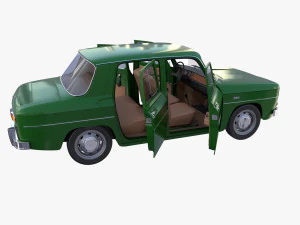 renault 8 с зеленым салоном 3D Модель