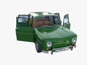 renault 8 with interior green 3Dモデル