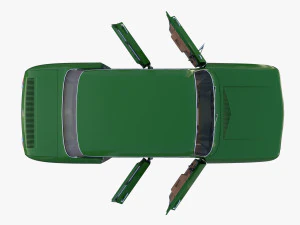 renault 8 с зеленым салоном 3D Модель