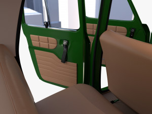 renault 8 with interior green 3Dモデル