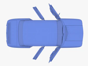 renault 8 с зеленым салоном 3D Модель