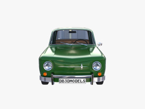 renault 8 with interior green 3Dモデル