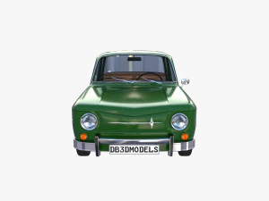 renault 8 с зеленым салоном 3D Модель