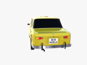 renault 8 yellow 3D Model