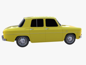 renault 8 yellow 3D Model
