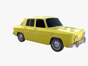 Рено 8 желтый 3D Модель