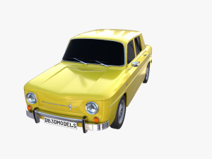renault 8 yellow 3D Model