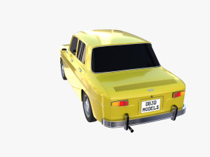 renault 8 yellow 3D Model