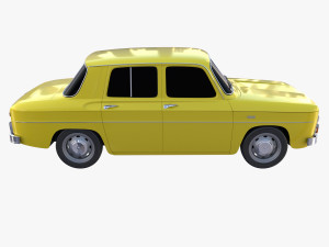 renault 8 yellow 3D Model