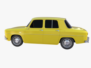 renault 8 yellow 3D Model
