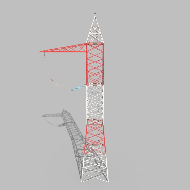 electricity pole 6 3D Model .c4d .max .obj .3ds .fbx .stl .blend 
