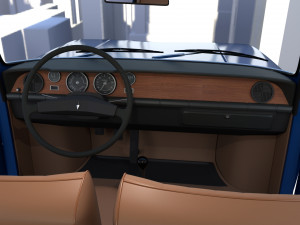 renault 8 with interior blue 3D 모델