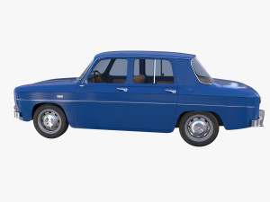 renault 8 with interior blue 3D 모델