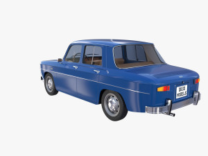 renault 8 with interior blue 3D 모델