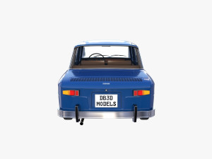 renault 8 with interior blue 3D 모델