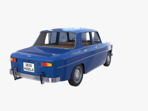renault 8 with interior blue 3D 모델