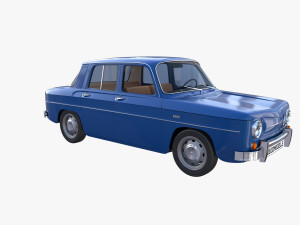renault 8 with interior blue 3D 모델
