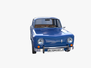 renault 8 with interior blue 3D 모델