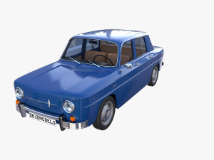 renault 8 with interior blue 3D 모델
