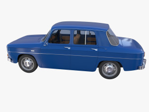 renault 8 with interior blue 3D 모델