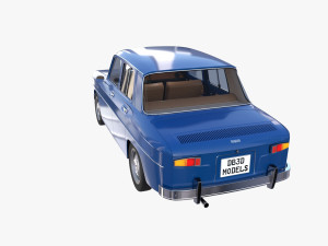 renault 8 with interior blue 3D 모델