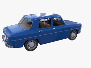 renault 8 with interior blue 3D 모델