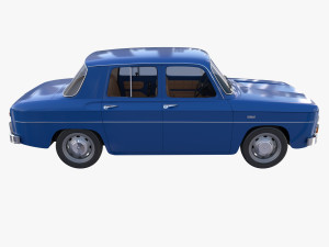 renault 8 with interior blue 3D 모델