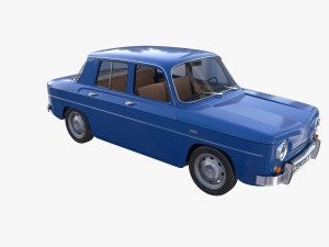 renault 8 with interior blue 3D 모델