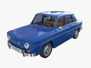 renault 8 with interior blue 3D 모델