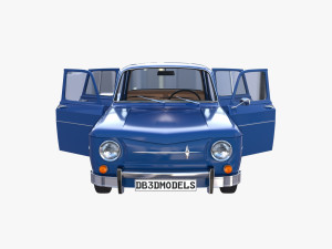 renault 8 with interior blue 3D 모델