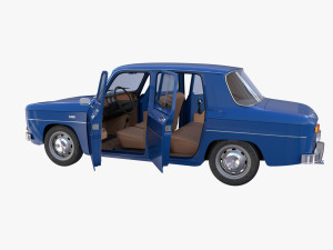 renault 8 with interior blue 3D 모델