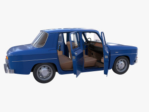 renault 8 with interior blue 3D 모델