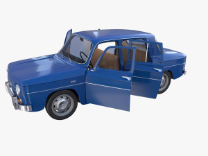 renault 8 with interior blue 3D 모델