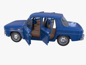 renault 8 with interior blue 3D 모델