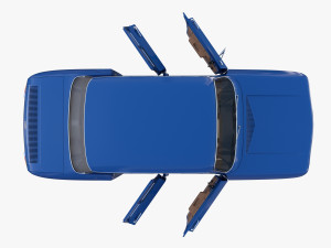 renault 8 with interior blue 3D 모델