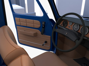 renault 8 with interior blue 3D 모델