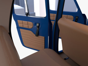 renault 8 with interior blue 3D 모델