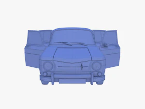 Рено 8 с синим салоном 3D Модель