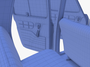 renault 8 with interior blue 3D 모델