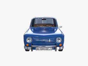 renault 8 with interior blue 3D 모델