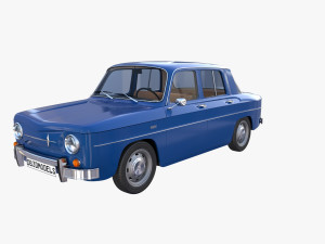 renault 8 with interior blue 3D 모델