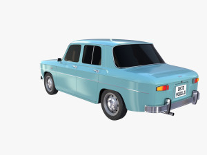 renault 8 light blue 3D 模型