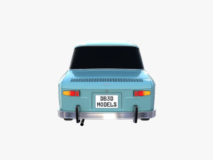 renault 8 light blue 3D 模型