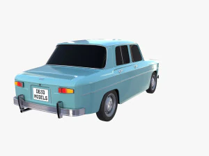 renault 8 light blue 3D Model